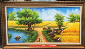 Tranh phong cảnh đồng quê tranh sơn dầu ms0191