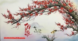 tranh hoa đào