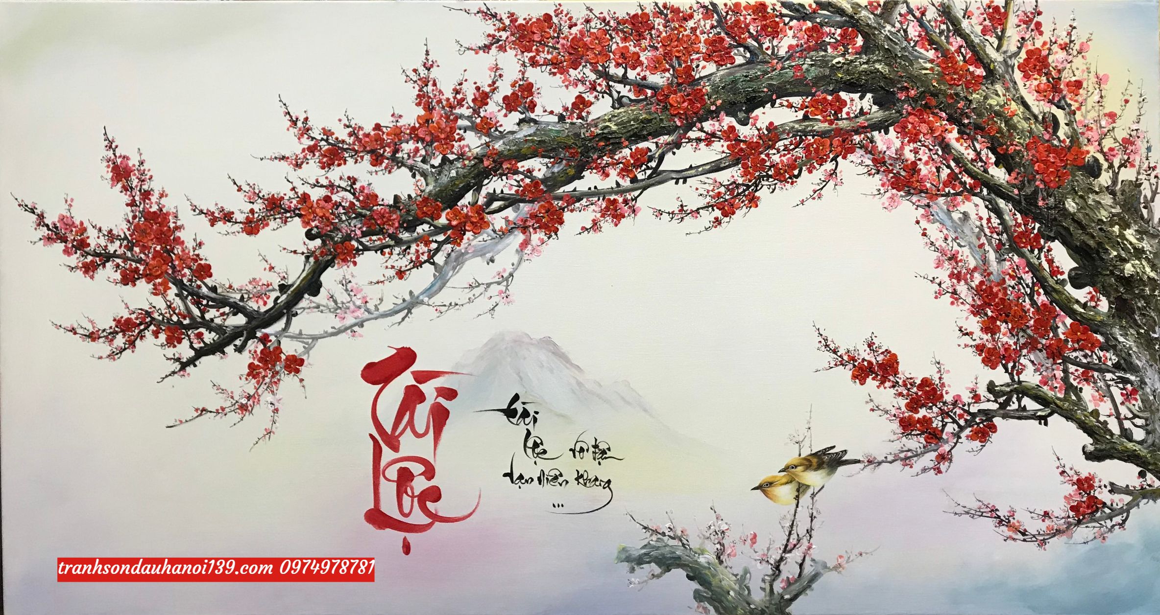 tranh hoa đào