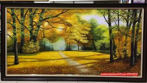 tranh sơn dầu mua thu lá vàng