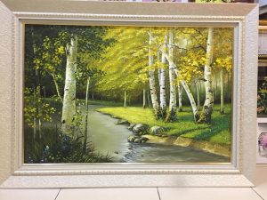tranh phong cảnh rừng bạch dương tranh sơn dầu