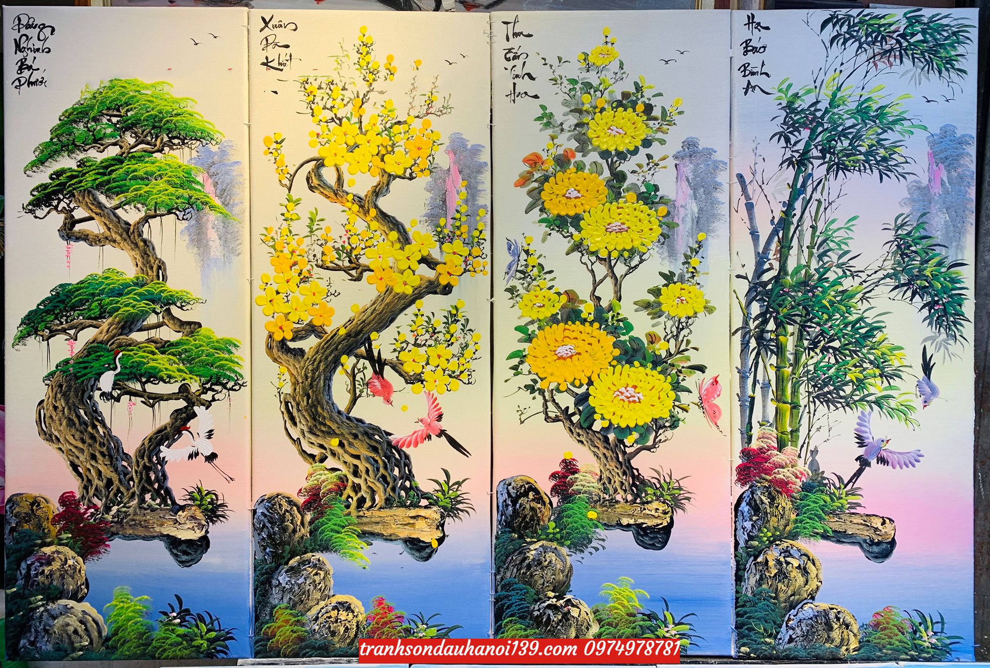 tranh tùng cuc trúc mai