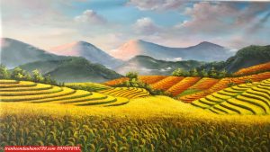 tranh ruộng bậc thang