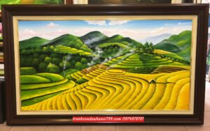 Tranh sơn dầu ruộng bậc thang, tranh ruộng bậc thang SD1042