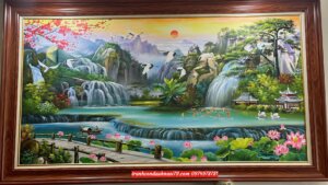 Tranh sơn thủy treo tường đẹp ý nghĩa SD187