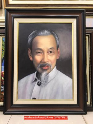 Tranh bác hồ , tranh sơn dầu chân dung bác hồ SD201